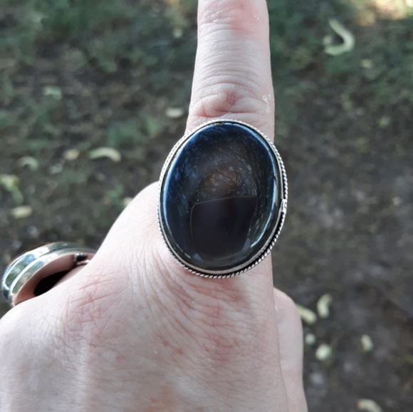 New Banded Agate Eye 925 Silver Ring. - Picture 3 of 8